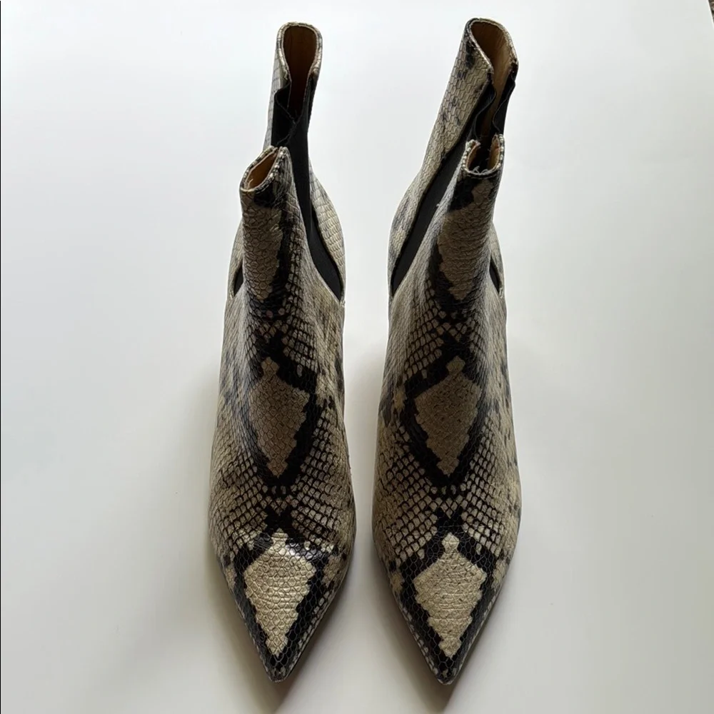 Joie Cream and Black Ankle Booties with Sleek Design